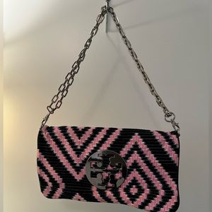 Tory Burch folded clutch with chain